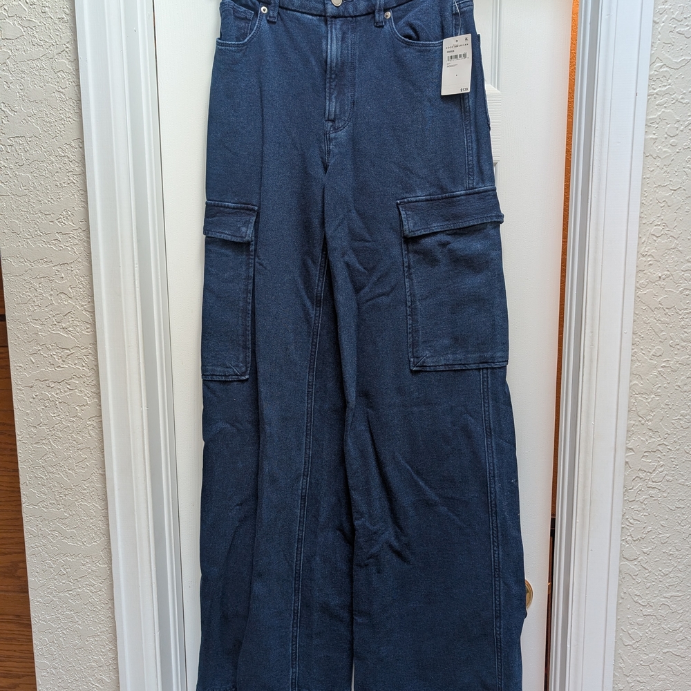 Good American Blue Flare Wide Leg Jeans